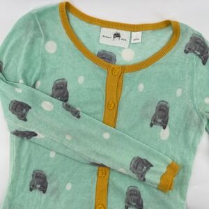 Giuliana Leila Kids Cardigan Sweater Size S Green Car‎ Print Long Sleeve